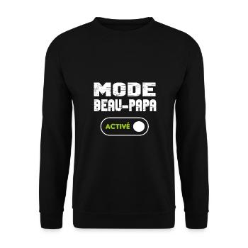 Mode beau-papa activé - Sweat-shirt Unisexe - noir - Devant - Alina (178cm) & Michal (187cm)