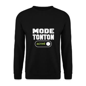 Mode tonton activé - Sweat-shirt Unisexe - noir - Devant - Alina (178cm) & Michal (187cm)