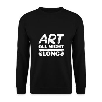 Artiste drôle Peintre Art Toute la nuit Dessin - Sweat-shirt Unisexe - noir - Devant - Alina (178cm) & Michal (187cm)