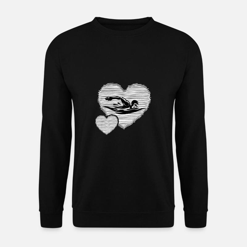 Schwimmer schwimmt "ich liebe schwimmen" - Unisex Pullover - Schwarz