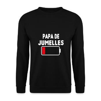 Papa de jumelles - Sweat-shirt Unisexe - noir - Devant - Alina (178cm) & Michal (187cm)