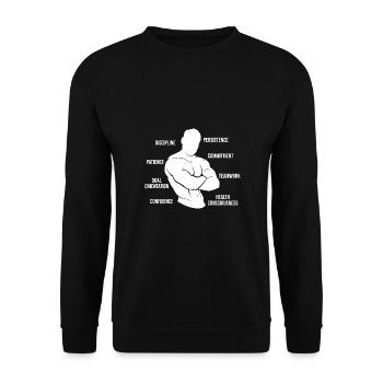 Powerlifting Bodybuilder Skills Anatomy Gym - Unisex Sweatshirt - black - Front - Alina (178cm) & Michal (187cm)
