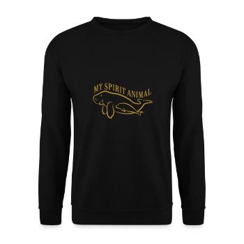 Ich liebe Dugongs Manatees mein Spirit - Unisex Pullover - Schwarz - Vorne - Alina (178cm) & Michal (187cm)