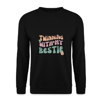Jumelage avec My Bestie Spirit Week Twin Day - Sweat-shirt Unisexe - noir - Devant - Alina (178cm) & Michal (187cm)