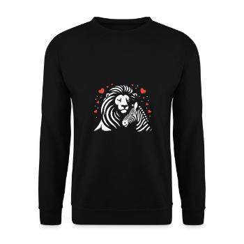 Leo and Zebra Love and Friendship - Unisex Sweatshirt - black - Front - Alina (178cm) & Michal (187cm)