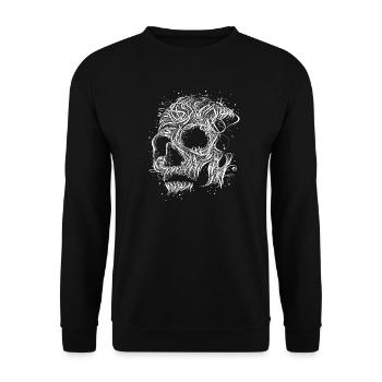 A skull made of fine lines and ornaments - Unisex Sweatshirt - black - Front - Alina (178cm) & Michal (187cm)