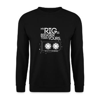 « Mon Rig est plus grand que le vôtre » BuriedONE Bloc chaîne - Sweat-shirt Unisexe - noir - Devant - Alina (178cm) & Michal (187cm)