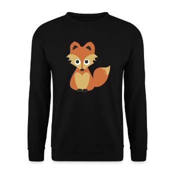 Couleurs rétro de la caricature Fox Câline - Sweat-shirt Unisexe - noir - Devant - Alina (178cm) & Michal (187cm)