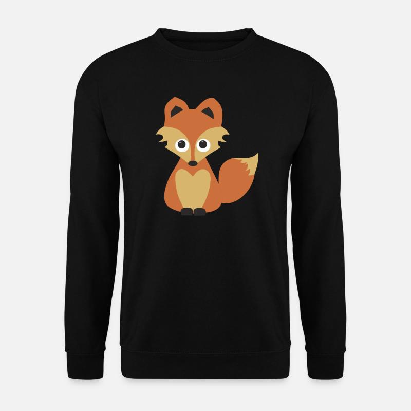 Kuschelfuchs Cartoon Retrofarben - Unisex Pullover - Schwarz
