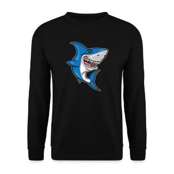 Shark - Fish - Unisex Sweatshirt - black - Front - Alina (178cm) & Michal (187cm)