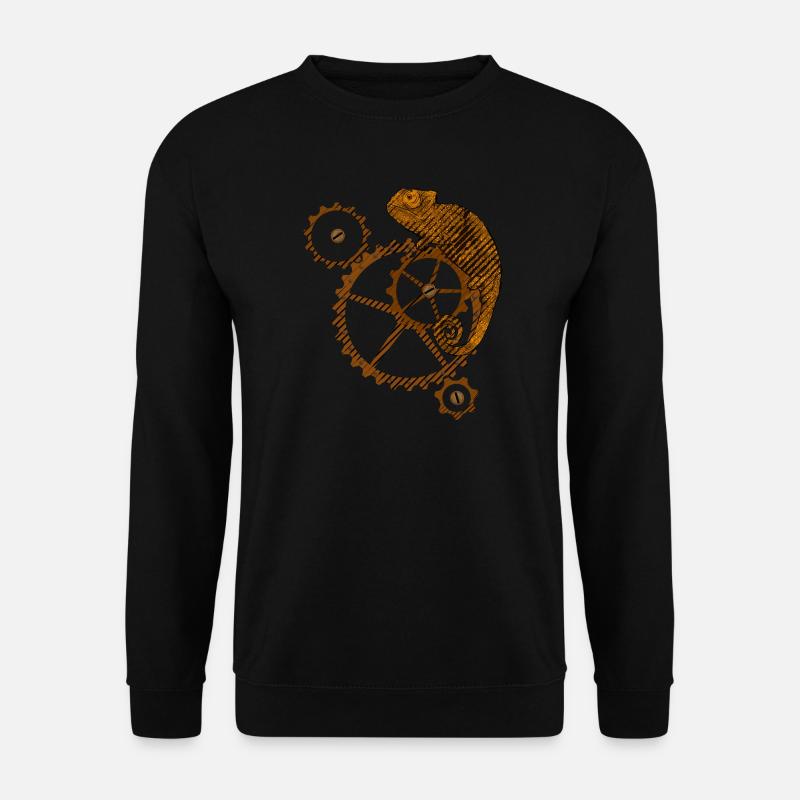 Steampunk Chamäleon - Unisex Pullover - Schwarz