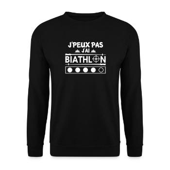 j'peux pas j'ai biathlon - Sweat-shirt Unisexe - noir - Devant - Alina (178cm) & Michal (187cm)