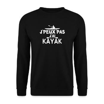 Ich kann kein Kajak fahren. - Unisex Pullover - Schwarz - Vorne - Alina (178cm) & Michal (187cm)