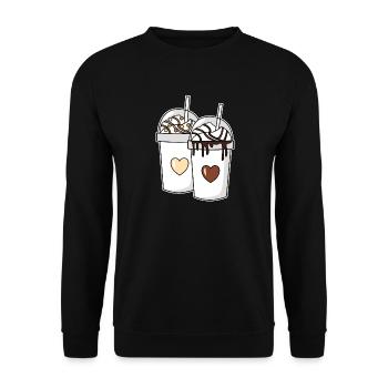 Couple milkshake vanilla chocolate - Unisex Sweatshirt - black - Front - Alina (178cm) & Michal (187cm)