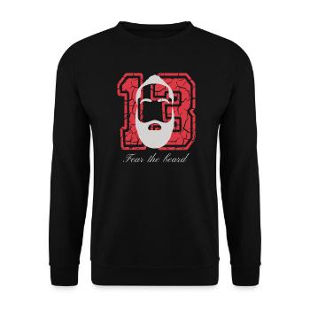 THE BEARD Maillot de basket numéro 13 Barbe - Sweat-shirt Unisexe - noir - Devant - Alina (178cm) & Michal (187cm)