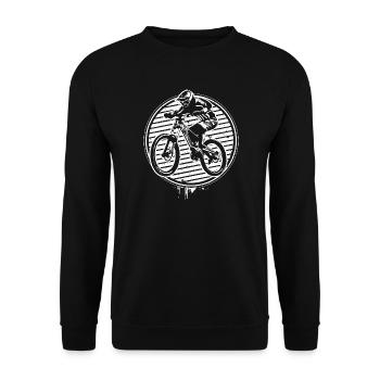 Mountain Bike Downhill MTB - Unisex Sweatshirt - black - Front - Alina (178cm) & Michal (187cm)