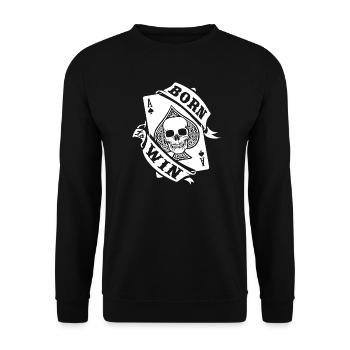 BORN TO WIN - Unisex Sweatshirt - black - Front - Alina (178cm) & Michal (187cm)