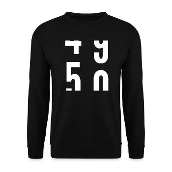 50 ans - Sweat-shirt Unisexe - noir - Devant - Alina (178cm) & Michal (187cm)