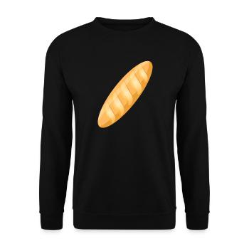 une délicieuse baguette dorée fraîchement cuite - Sweat-shirt Unisexe - noir - Devant - Alina (178cm) & Michal (187cm)