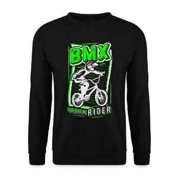 Super cooles BMX Fahrrad - Bmx Bike - Unisex Pullover - Schwarz - Vorne - Alina (178cm) & Michal (187cm)