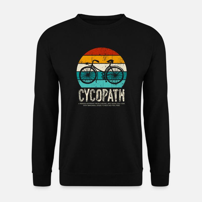 Cycopath Bicycle Retro Sunset - Sweat-shirt Unisexe - noir