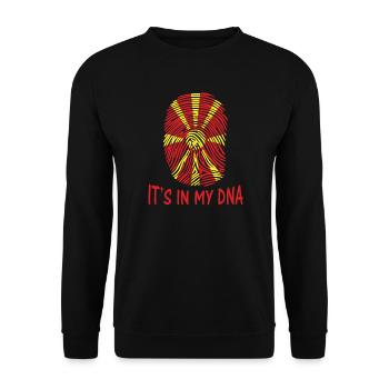 drapeau de macédoine du Nord, il est dans mon t-shirt adn - Sweat-shirt Unisexe - noir - Devant - Alina (178cm) & Michal (187cm)