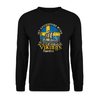 Mes ancêtres étaient des Vikings Suède Design - Sweat-shirt Unisexe - noir - Devant - Alina (178cm) & Michal (187cm)