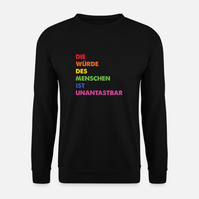 Menschenrechte Regenbogen Grundgesetz - Unisex Pullover - Schwarz