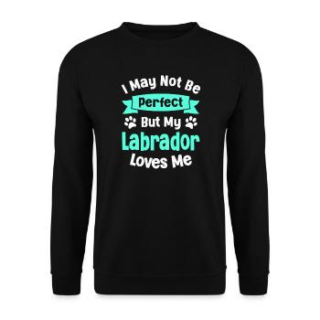 Hund Labrador Retriever - Unisex Pullover - Schwarz - Vorne - Alina (178cm) & Michal (187cm)