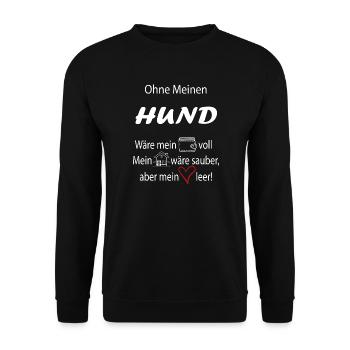 Ohne mein Hund - Unisex Pullover - Schwarz - Vorne - Alina (178cm) & Michal (187cm)