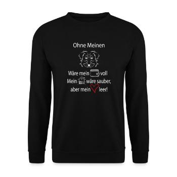Ohne mein Hund - Unisex Pullover - Schwarz - Vorne - Alina (178cm) & Michal (187cm)