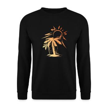 palm beach Symbol Strand Sonne Geschenk Idee - Unisex Pullover - Schwarz - Vorne - Alina (178cm) & Michal (187cm)