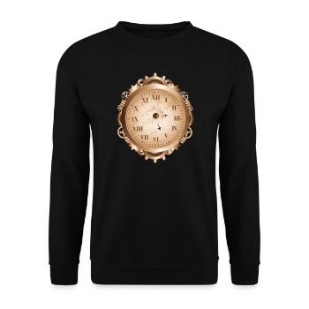 Montre Steampunk au look antique avec engrenages - Sweat-shirt Unisexe - noir - Devant - Alina (178cm) & Michal (187cm)