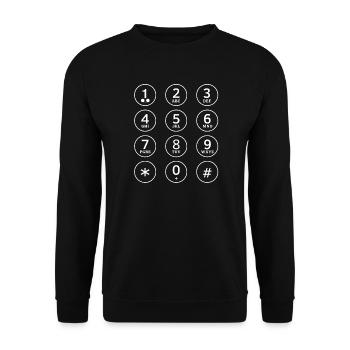 téléphone, téléphone portable, clavier téléphone - Sweat-shirt Unisexe - noir - Devant - Alina (178cm) & Michal (187cm)