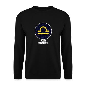 Libra 24.09.-23.10. - Unisex Pullover - Schwarz - Vorne - Alina (178cm) & Michal (187cm)
