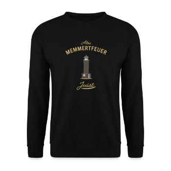 Juist, Leuchtturm Altes Memmertfeuer - Unisex Pullover - Schwarz - Vorne - Alina (178cm) & Michal (187cm)