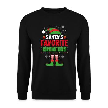 Santa's Favorite Occupational Therapist Elf - Unisex Pullover - Schwarz - Vorne - Alina (178cm) & Michal (187cm)