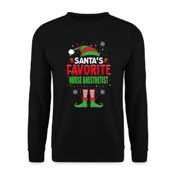 L’infirmière anesthésiste préférée du Père Noël - Sweat-shirt Unisexe - noir - Devant - Alina (178cm) & Michal (187cm)