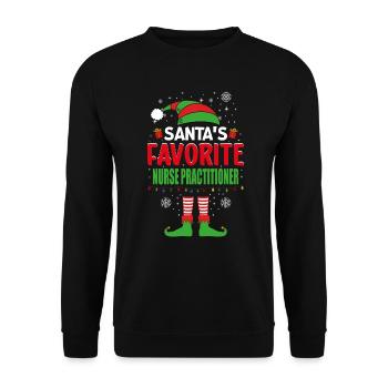 Santa's Favorite Nurse Practitioner Elf Christmas - Unisex Pullover - Schwarz - Vorne - Alina (178cm) & Michal (187cm)