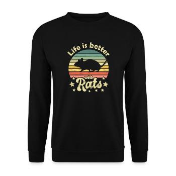 Rat rats - Unisex Sweatshirt - black - Front - Alina (178cm) & Michal (187cm)