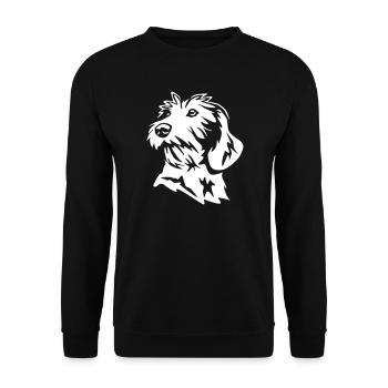 Dackel Kopf "Black Edition" - Unisex Pullover - Schwarz - Vorne - Alina (178cm) & Michal (187cm)