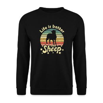 Sheep Sheep - Unisex Sweatshirt - black - Front - Alina (178cm) & Michal (187cm)