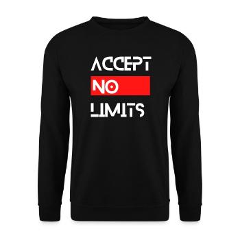 accept no limits grenzenlos erfolg motivation - Unisex Pullover - Schwarz - Vorne - Alina (178cm) & Michal (187cm)