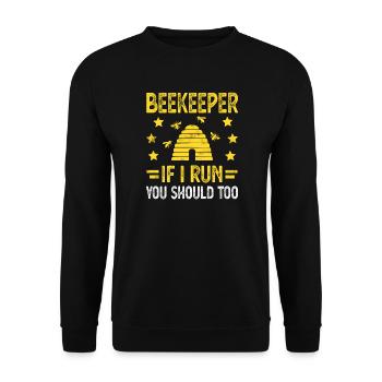 Beekeeper Beekeeper Bees - Unisex Sweatshirt - black - Front - Alina (178cm) & Michal (187cm)
