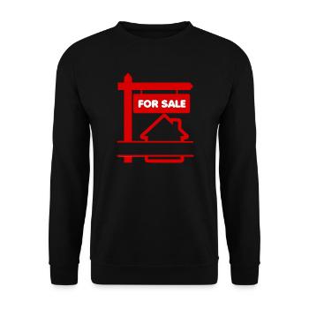 Panneau de logo rouge à vendre - Sweat-shirt Unisexe - noir - Devant - Alina (178cm) & Michal (187cm)