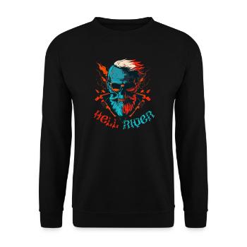 Hell Rider Skull - Unisex Sweatshirt - black - Front - Alina (178cm) & Michal (187cm)