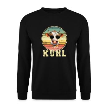 Kuh Kühe - Unisex Pullover - Schwarz - Vorne - Alina (178cm) & Michal (187cm)