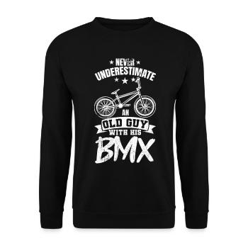 BMX Opa - Unisex Pullover - Schwarz - Vorne - Alina (178cm) & Michal (187cm)