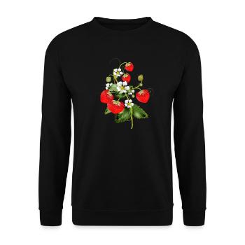 Plante de fraises en filigrane avec fleur de fraises - Sweat-shirt Unisexe - noir - Devant - Alina (178cm) & Michal (187cm)