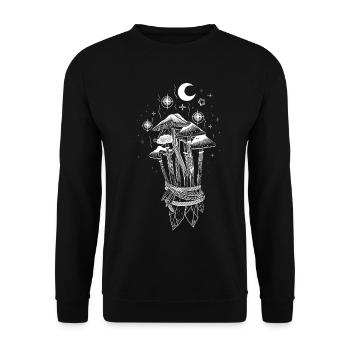 Mushrooms Magic Magic Mushrooms - Unisex Sweatshirt - black - Front - Alina (178cm) & Michal (187cm)